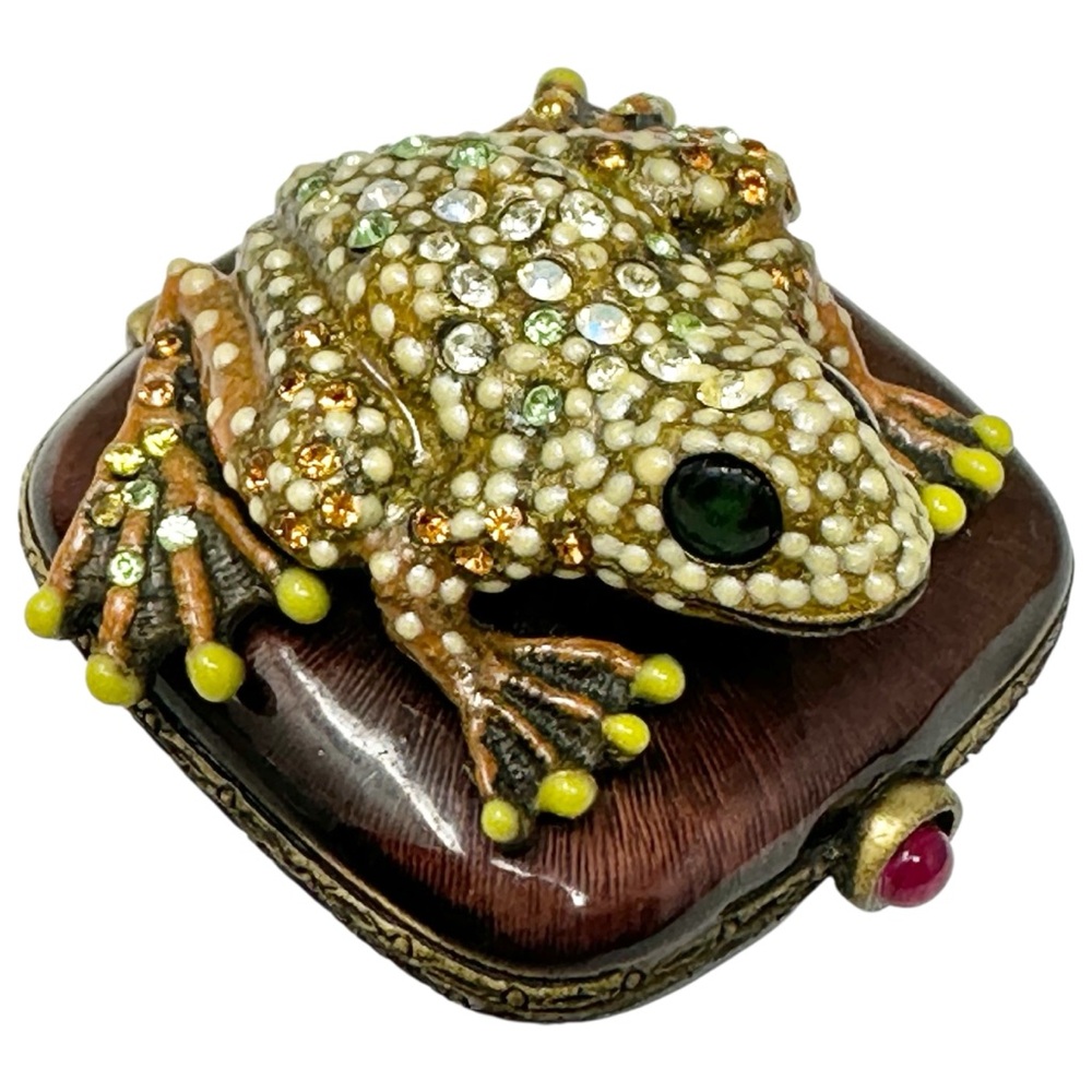 Jay Strongwater Tree Frog Trinket Ring Pill Box